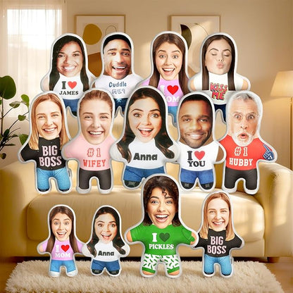 Drawelry Custom Face Photo Pillow, Personalized 3D Portrait Throw Pillow with Funny Cute Design, Birthday Valentine's Gift for Boyfriend Girlfriend Family Friends Couples (Hubby)