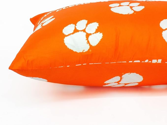 College Covers Everything Comfy Clemson Tigers Pillowcase Pair, King, 20" x 40", Includes 2 King Pillowcases