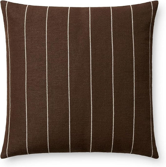 Loloi Amber Lewis Keisha Collection PAL0046 Chocolate/Natural 18'' x 18'' Cover w/Poly Pillow