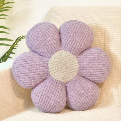 Lavender Daisy Decorative Throw Pillows Flower Shaped Pillow 16" Cute Soft Floor Cushion for Couch Bed Chair Girls Room Bedroom Decor Aesthetic (1, Lavender, 16 Inch)