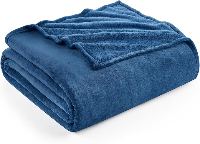 Hansleep Fleece Mineral Blue Full Blanket, Super Soft Flannel Fuzzy Plush Cozy Blanket for All Seasons, Mineral Blue, Full 84x90 Inches