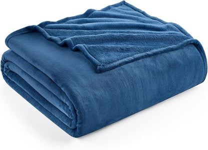 Hansleep Fleece Mineral Blue Throw Blanket, Super Soft Flannel Fuzzy Plush Cozy Blanket for All Seasons, Mineral Blue, Throw 50x60 Inches