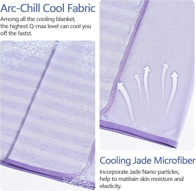 Guohaoi Cooling Blanket (90"x90"Queen Size) for Hot Sleepers and Night Sweats,100% Oeko-Tex Certified,Arc-Chill Q-Max >0.5 Cool Fiber,Ultra Cold Breathable,Comfortable,All-Season.