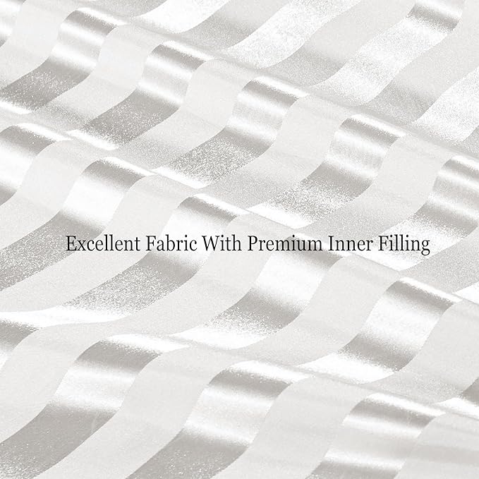 Whale Flotilla 2-Piece Reversible Silky Soft Twin Size Comforter Set, Luxury Stripe Satin Comforter Bedding Set with Satin Pillowcase, Lightweight Duvet for All Seasons, White
