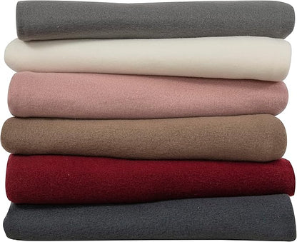 Fleece Throw Blanket Set Bulk for Travel Kids Outdoor Wedding Pet (Assorted #7, Pack of 6 50x60 Inches)