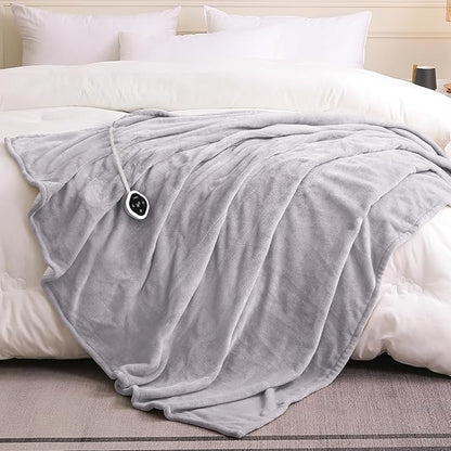 HOMLYNS LuxeHeat Heated Blanket Electric Blanket Full Size, Soft Flannel Sherpa Heating Blanket with 10 Heat Settings, 1-10 hrs Timer Auto Shut Off (72x84 inches, Taupe)