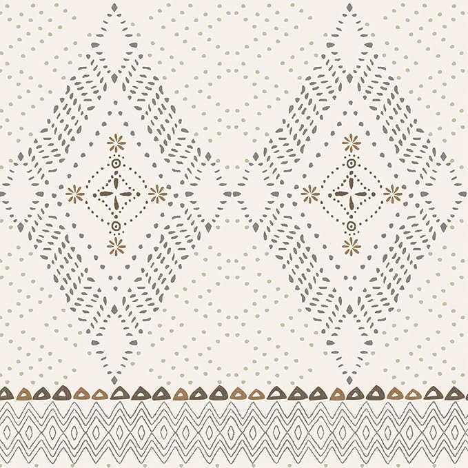 Wake In Cloud - Boho Comforter Set, Farmhouse Bohemian Western Aztec Neutral Aesthetic, Soft Lightweight Bedding, 3 Pieces, Beige, King Size