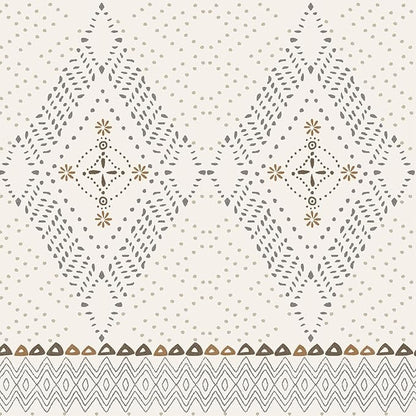Wake In Cloud - Boho Comforter Set, Farmhouse Bohemian Western Aztec Neutral Aesthetic, Soft Lightweight Bedding, 3 Pieces, Beige, Full Size