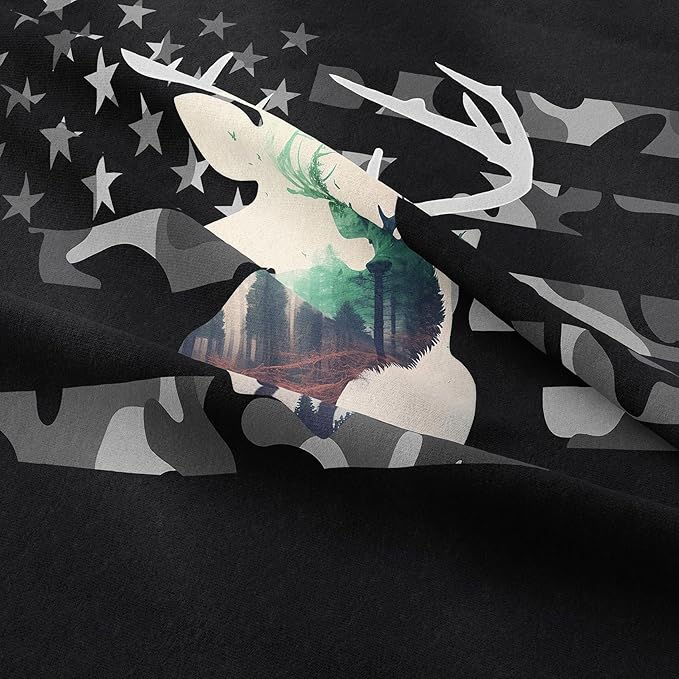 NINENINE Camo Deer Comforter Sets Hunting Comforter,Queen Size Bedding Sets for Boys, Western Comforter Sets Geometric Plaids Bedding Sets with 1 Comforter 2Pillowcases…