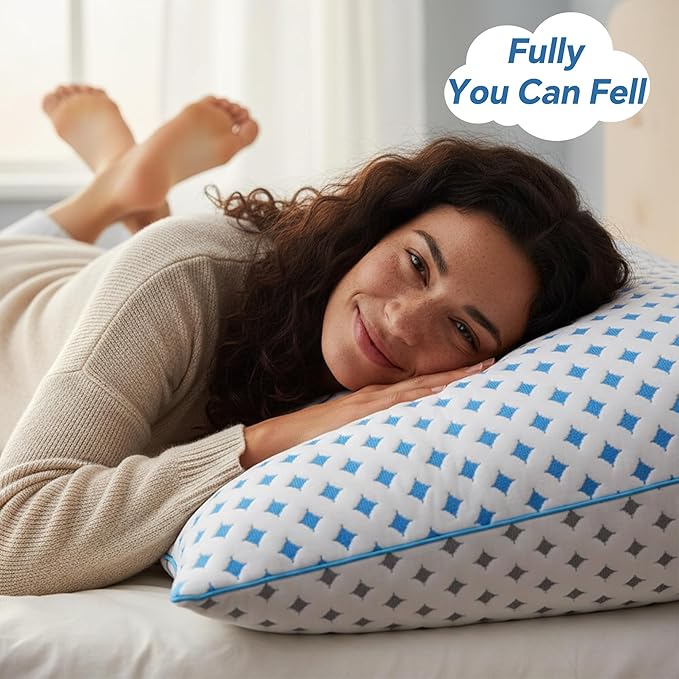 Memory Foam Pillows 2 Pack – Adjustable Loft Cooling Pillows King Size Set of 2 for Sleeping, Firm, Supportive, and Breathable Design for Hot, Side, Back, and Stomach Sleepers