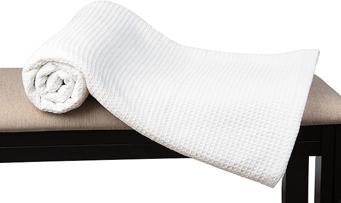 Glamburg 100% Cotton Thermal Bed Blanket, Breathable Waffle Blanket Queen Size, Soft For All Seasons, White