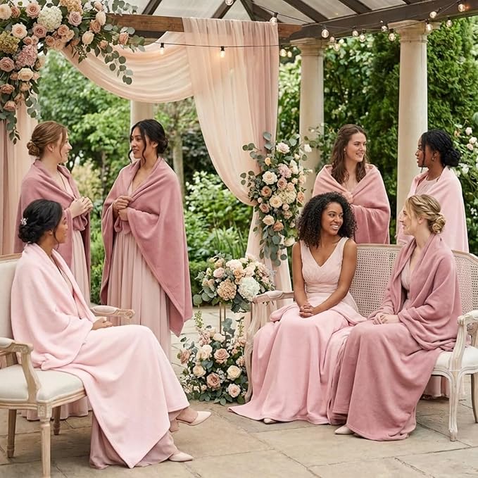 Kinlop Fleece Blanket Bulk 60 x 50 Inch Soft Lightweight Fleece Cozy Blanket Warm Throw Plush Pet Throw for Bed Couch Sofa Home Office Wedding Gifts Travel Camping(Pink Tones)