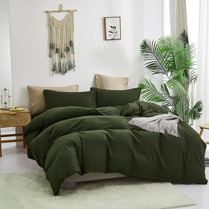CLOTHKNOW Army Green Twin/Twin XL Comforter Sets Dark Green Bedding Comforter Sets Boys Girls Comforter Soft Military Comforter with 2 x Pillow Cases