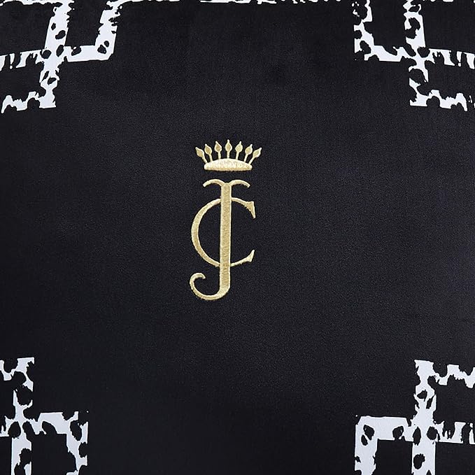 Juicy Couture - Decorative Accent Pillow, Soft Velvet Lattice, Premium Reversible Throw Pillow, Living Room and Bedroom Décor, Measures 20" x 20"| Black