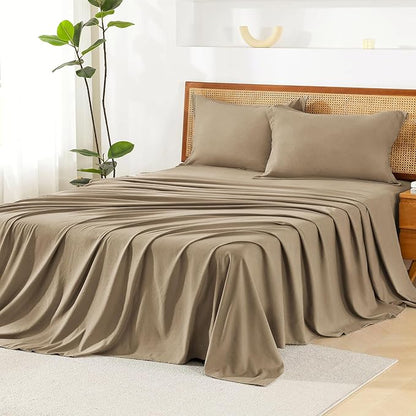 Litanika Taupe Queen Size Comforter Set with Sheets - 7 Pieces Bed in a Bag Queen Boho Tufted Complete Bedding Sets with Comforter, Sheets, Pillowcases & Shams
