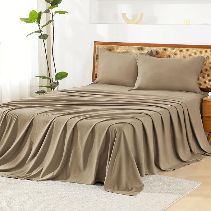 Litanika Taupe Comforter Set King Size with Sheets - 7 Pieces King Bed in a Bag Boho Tufted Complete Bedding Sets with Comforter, Sheets, Pillowcases & Shams