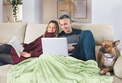 Utopia Bedding Fleece Blanket King Size Sage Green 300GSM Luxury Fuzzy Soft Anti-Static Microfiber Bed Blanket (90x102 Inch)