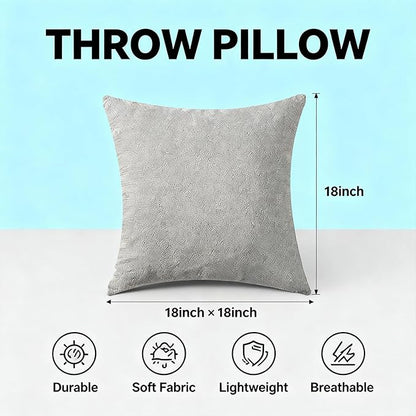 Decorative Couch Pillow Covers SofaThrow pillows with inserts included Bohemian-Style Country Cushion Cover Suitable for Beds, Sofas, Living Rooms, and Home Decor 2pack 18X18 inch.(Pearl Gray)