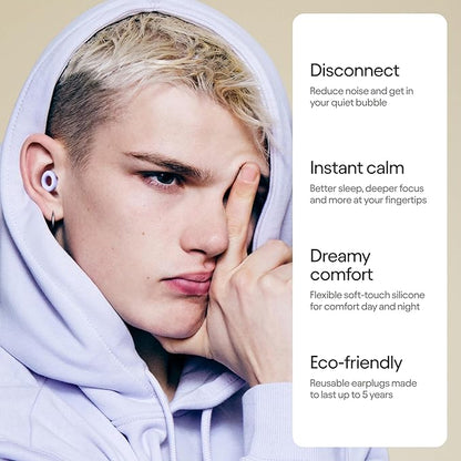 Loop Quiet 2 Ear Plugs - Ultra-Comfy Reusable Noise-Reducing Earplugs for Sleep, Deep Focus, Travel, Sensitivity | Flexible Hearing Protection | Customizable Fit | 24dB (SNR) Noise Reduction