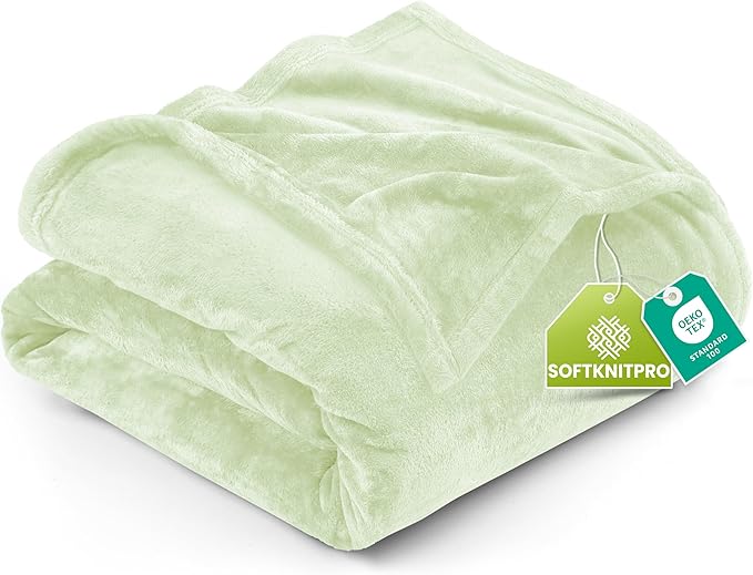 Utopia Bedding Fleece Blanket Twin Size Sage Green 300GSM Luxury Anti-Static Fuzzy Soft Microfiber Bed Blanket (60x80 Inch)