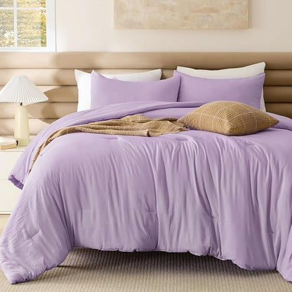 Bedsure Twin/Twin XL Comforter Set, Lavendar Soft Prewashed Bedding for All Seasons, 2 Pieces GentleSoft™ Bed Set, 1 Lightweight Comforter (68"x88") and 1 Pillowcase (20"x26")