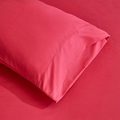 Flysheep Boho Bed in a Bag 7 Pieces Queen Size, Colorful Bohemian Tribal Style Pink n Blue Floral Reversible Comforter Set (1 Comforter, 1 Flat Sheet, 1 Fitted Sheet, 2 Pillow Shams, 2 Pillowcases)