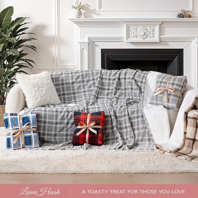 Electric Blanket Heated Twin Size-62" x 84" Red Plaid Heated Blanket with 8 Heat Levels & 10 Hours Auto Off, Fast Heating Blankets with ETL & FCC Certification