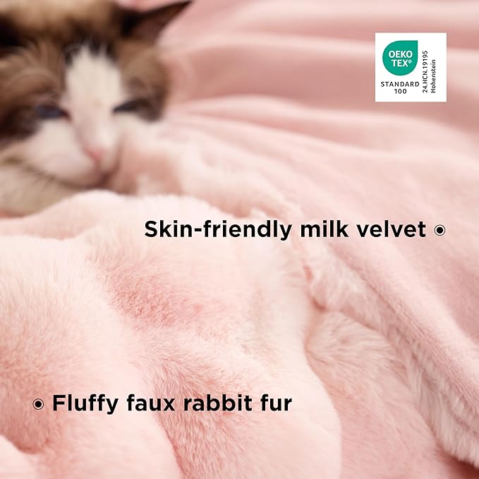 Bedsure GentleSoft Fluffy Fuzzy Twin Blanket, Soft Cozy Fleece Faux Fur Blanket, Pink Decorations Minky Velvet Couch Cover, Thick Warm Plush Women Men Birthday Gifts, 870GSM, Tie-dye Pink