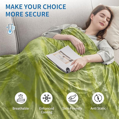 Guohaoi Cooling Throw Blanket for Hot Sleepers,Decortive Tie Dye,Arc-Chill Q-Max >0.5Cool Fiber,100% Oeko-Tex Certified,Lightweight Summer Cool Blanket for Ultra Cold Breathable,Keep Cool,50''x70''