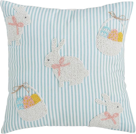 Mud Pie Basket Bunny Easter Pillow;