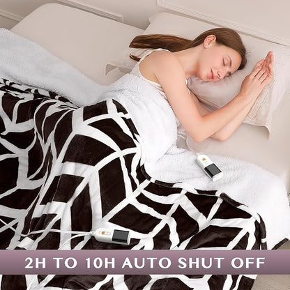 VENTIMI Electric Blanket Queen Size, 84" x 90" Heated Blanket with 9 Heat Levels & 2-4-8-10 Hours Auto Off, Fast Heating Blanket with ETL & FCC Certification, Coffee