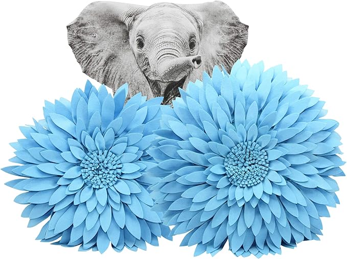 Contempo Lifestyles 3D Daisy Flower Pillow - Patented Design, Couch & Bed Decorative Pillow (18" Flower, 16" Pillow with Insert, Solid Aqua)