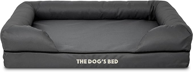 The Dog’s Bed Replacement Outer Cover, Oxford Fabric, Grey with Black Trim, Medium