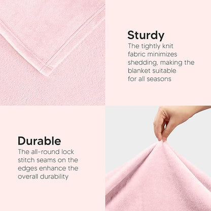 Utopia Bedding Fleece Blanket Twin Size Pink 300GSM Luxury Anti-Static Fuzzy Soft Microfiber Dorm Bed Blanket for Girls (60x80 Inch)