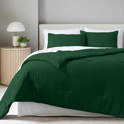 Bare Home Comforter Set - Twin/Twin Extra Long - Ultra-Soft - Goose Down Alternative - Premium 1800 Series - All Season Warmth Comforter (Twin/Twin XL, Forest Green)