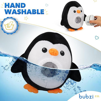 Bubzi Co Sound Machine, Portable Penguin Soother & Night Light Projector, Comforting Electronic Infant Toddler Sleep Aid & Shush with White Noise