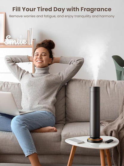 Waterless Scent Diffuser Kit Include 5x20ml Essential Oils, Essential Oil Diffuser for Home, Hotel & Office, APP&Remote Control, Quiet Operation, Pets and Kids Friendly, Max Coverage 1500 Sq Ft