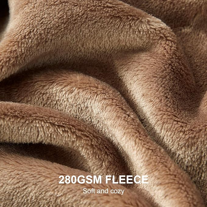 Hansleep Fleece Camel Full Blanket, Super Soft Flannel Fuzzy Plush Cozy Blanket for All Seasons, Camel, Full 84x90 Inches