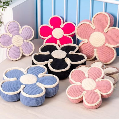 Soft Flower Shaped Floor Cushion, Decorative Throw Pillow, Cute Seating Cushion, Plush Pillow for Sofa Couch Bed (13.7 Inch, Hot Pink)