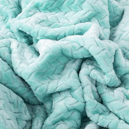 Fuzzy Blanket or Fluffy Blanket for Baby Girl or boy, Soft Warm Cozy Coral Fleece Toddler, Infant or Newborn Receiving Blanket for Crib, Stroller, Travel, Outdoor (40" x 48", MD-Aqua Green)