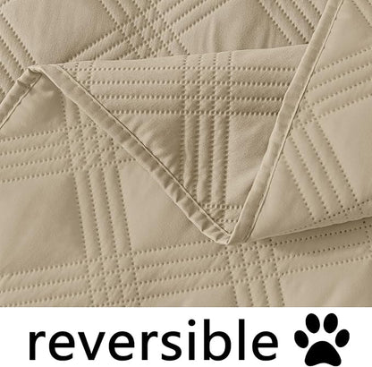 hyha Waterproof Dog Blanket, Reversible Pet Bed Blanket, Soft Sofa Couch Cover for Dogs Washable, Waterproof Pet Couch Covers for Sofa Puppy Cats Furniture Protector(40"x80", Taupe/Taupe)