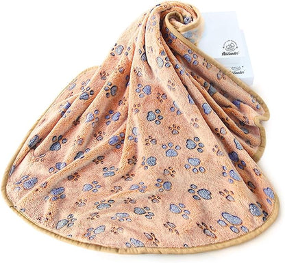 Allisandro Luxurious Dog Blanket, 350 GSM Super Fuzzy Microplush Fleece Pet Blankets for Small Medium Large Dogs and Cats, Brown, 80 x 64 Inches
