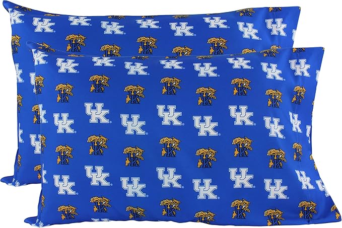 College Covers Everything Comfy Kentucky Wildcats Pillowcase Pair, Standard, 20" x 30", Includes 2 Pillowcases