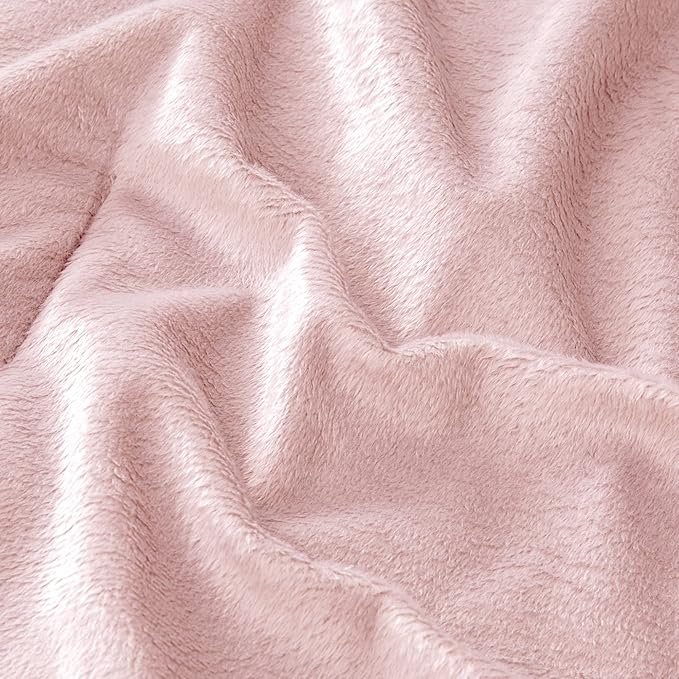 BEDELITE Fleece King Comforter Set -Super Soft & Warm Fluffy Pink Bedding, Luxury Fuzzy Heavy Bed Set for Winter with 2 Pillow Cases