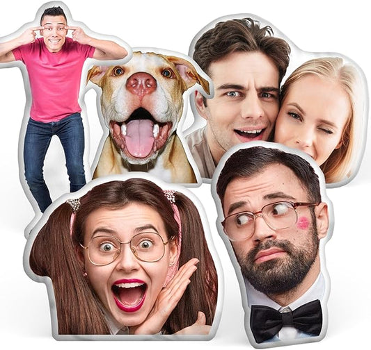 Custom Pillows with Picture, Customized Funny Pillow Personalized Photo, Custom Face Pillow for Valentines Gifts for Boyfriend Girlfriend, Custom Pet Memorial Gifts