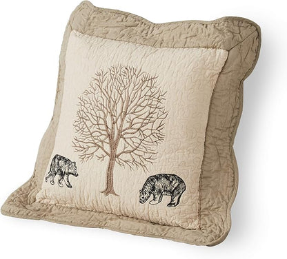 Donna Sharp Cotton Throw Pillow - Bear Creek Lodge Decorative Throw Pillow with Bear Pattern - Square