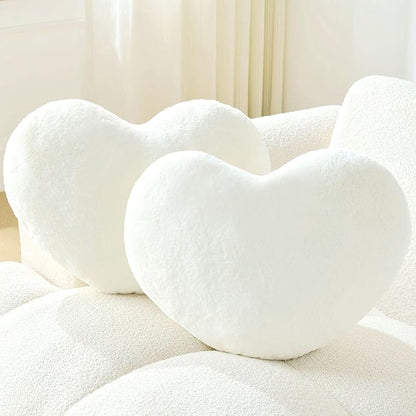 2PCS Throw Pillows Heart Pillow Home Decor Decorative Couch Pillows Bed Pillows Outdoor Pillows,White 13"*19"
