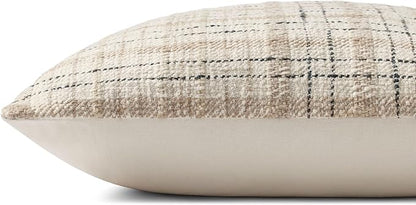 Loloi Chris Loves Julia Cricket Collection PCJ0013 Beige/Black 22'' x 22'' Cover w/Poly Pillow