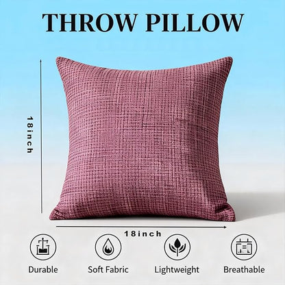 Decorative Couch Pillow Covers SofaThrow pillows with inserts included Bohemian-Style Country Cushion Cover Suitable for Beds, Sofas, Living Rooms, and Home Decor 2pack 18X18 inch.(Romantic Pink )