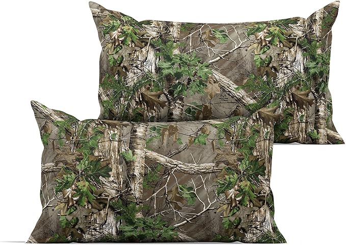 Northwest Realtree 5-Piece Full Size Bed in a Bag Set, 1 Comforter, 1 Fitted Sheet, 1 Flat Sheet, 2 Pillowcases, All Seasons Bedding, Xtra Green Camo
